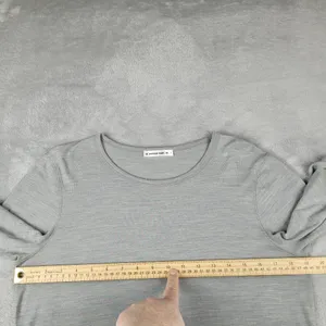 American Giant Women's Top L Large Base Layer Merino Wool Blend Gray Long Sleeve thumbnail 6