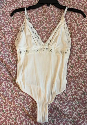 Lace Bodysuit White Size M thumbnail 1