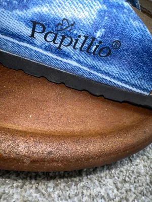 Rare Papillio Blue Denim Animal Print Closed Toe Clogs Womens Size 7 thumbnail 5