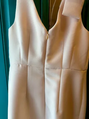 ASOS Structured Bow Shoulder Mini Dress Pale Blush Pink Cocktail Size 6 thumbnail 8