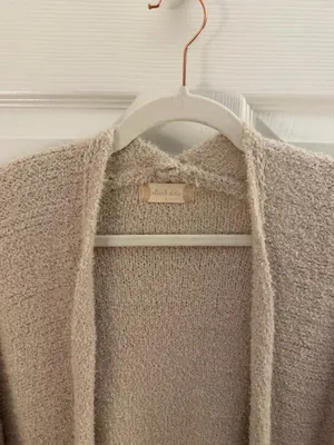 Altar’d State Beige Cozy Long Line Open Cardigan Large thumbnail 6