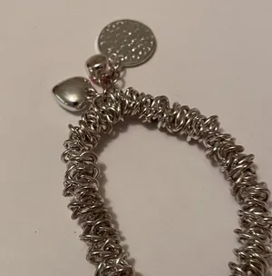 Women’s Stretchy Bracelet Silver Tone / Pink Initial / Letter A thumbnail 6