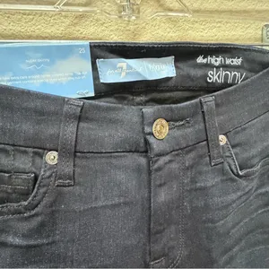 7 For All Mankind Blue‎ Skinny Fit Jeans thumbnail 5