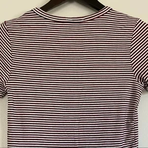 Ginger G Striped Front Tie Ribbed Tee M thumbnail 6