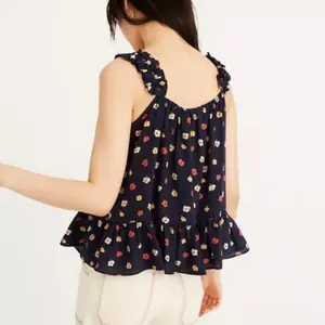 NWT Madewell silk Ruffle-Strap Cami Confetti Floral Sz 2‎ thumbnail 2