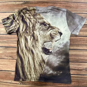 Mix Couture Brown Lion Face T Shirt All Over Print Women’s Medium Hunting thumbnail 3