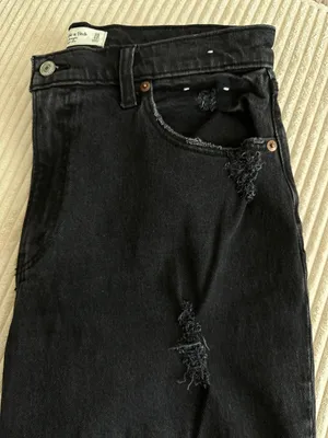 Abercrombie Black 90's Straight Leg Ultra High Rise Curve Love Jeans thumbnail 6