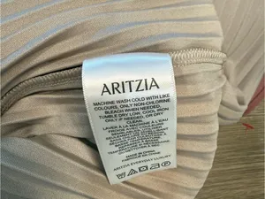 Babaton Aritzia Women's Long-Sleeve Ribbed Mock Neck Top - Beige Sz S thumbnail 6