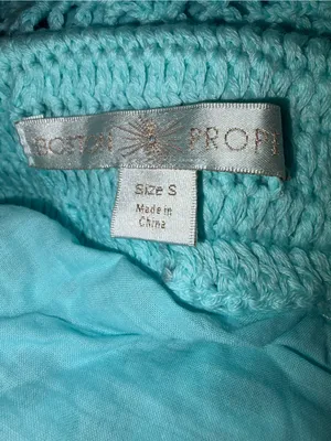 Boston Proper Ombré Crochet Maxi Skirt Aqua Small Boho Beach thumbnail 6