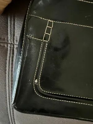 Kenneth Cole Reaction Black Faux Leather Shoulder Bag with Contrast Stitching thumbnail 4
