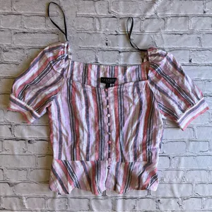 Laundry by Shelli Segal Linen Blend Crop Top thumbnail 1