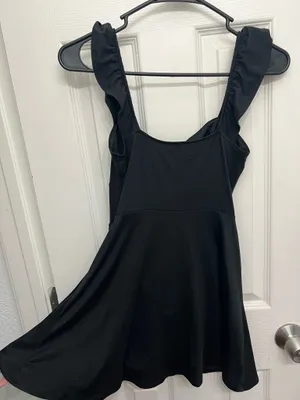Hollister black mini dress with shorts and ruffled straps thumbnail 3