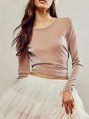 Free People Intimately Mesh So Well Metallic Layering Top in Winter Bloom Medium thumbnail 3