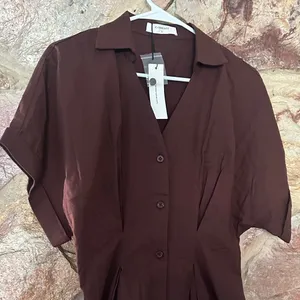 Commense Chocolate Brown Maxi Dress size small thumbnail 3