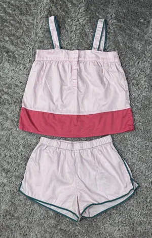 Lake Pajamas Color Block Tank Loungewear Set Guava Medium thumbnail 1