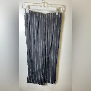 Aritzia Wilfred Women's Striped Pull-On Cropped Wide Leg Front‎ Tie Pants Size XS thumbnail 2