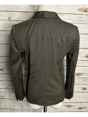 Ann Taylor taupe/brown wool-blend tailored tuxedo-inspired blazer Size 8P thumbnail 3