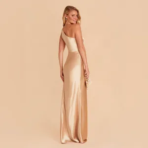 NWT Birdy Grey Kira Shiny Gold Bridesmaid Maxi Dress Medium thumbnail 3