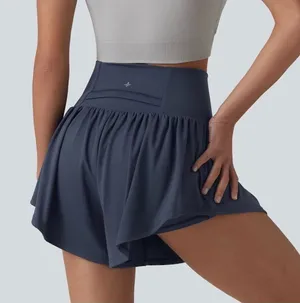 Halara S High-Waisted Flow Shorts With Built-In Liner Navy Blue Size S thumbnail 1