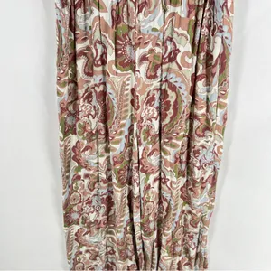 Aritzia Wilfred Chianti Jumpsuit Smocked Wide Leg Multicolor Paisley Print Crepe thumbnail 12
