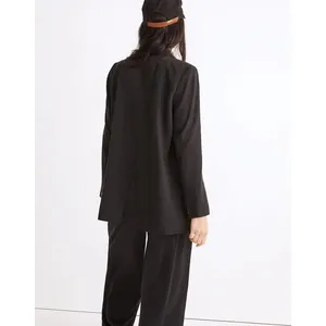 Madewell Larsen Blazer True Black Double Breasted Oversized Twill Jacket Size S thumbnail 2