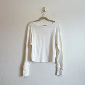 Free People | NWT We The Free Jess Thermal Boat Neck Long Sleeve Top in Ivory thumbnail 4