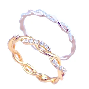 NEW 14k‎ Gold Plated Sterling Simulated Diamond Eternity Band Ring, Size 7.5 thumbnail 4