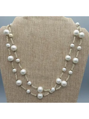 RUSH by Denis & Charles 44” Faux Pearl Crystal Bead Flapper Length Necklace thumbnail 3