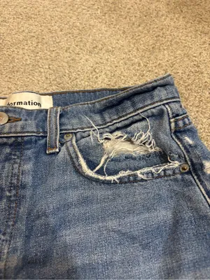 Reformation Size 28 Dixie Jorts High Rise Button Fly Bryce Wash Distressed thumbnail 13