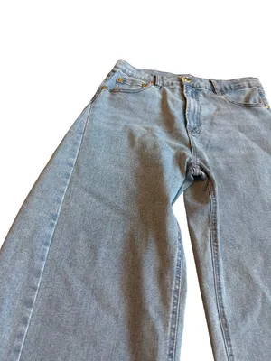 Oat New York Wide Leg Barrel Jeans Light Wash Denim Quiet Luxury Size 10/30 thumbnail 5