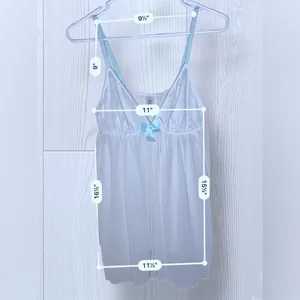 GILLIGAN & O'MALLEY Vintage Soft Girl White Mesh Babydoll Chemise Top thumbnail 6