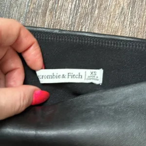 Abercrombie & Fitch Black Leather Leggings thumbnail 3