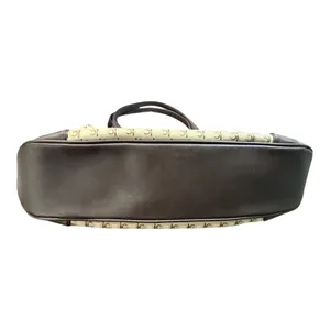 Liz Claiborne Tote Bag Womens Large‎ Beige Brown Monogram Jacquard Satchel Purse thumbnail 7