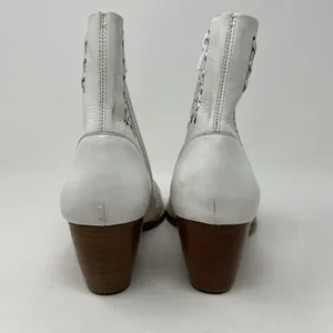 Matisse Bello‎ White Lattice Leather Lasercut Boots Size 8.5 Zip Ankle Booties thumbnail 9