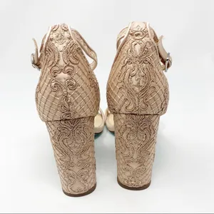 Betsey Johnson Arti Beige Lace Sandals New Size 8 thumbnail 4