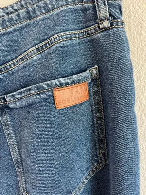 Sam Edelman Women's High Waist Wide Leg Drawstring Denim Pants Relaxed thumbnail 3