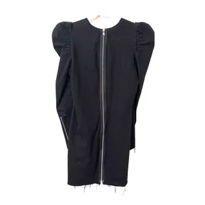 ZARA Denim Puff Shoulder‎ Mini Dress Sz XS thumbnail 3
