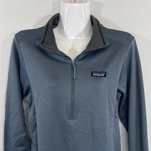 Patagonia R1 Daily Quarter-Zip Pullover Womens Medium Blue Gray Fleece Layer‎ thumbnail 2