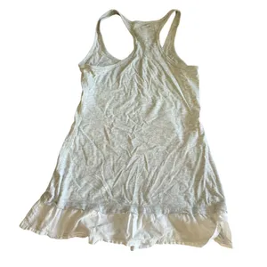 Y2K‎ Abercrombie & Fitch XS Gray Tank Top Cream Ruffle Trim Casual thumbnail 2