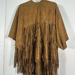L’Amour Faux Suede Fringed Western Jacket No Size EUC thumbnail 8