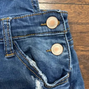 Papaya Denim Distressed Overalls‎ small blue thumbnail 3