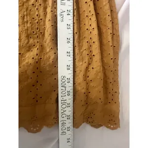 Knox Rose Eyelet Dress Flutter Sleeve XS Mustard Yellow Prairie Country Boho thumbnail 8
