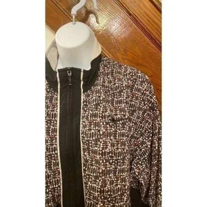 Nike Windbreaker Jacket Women Black Brown Geometric Vintage 90s‎ Full Zip Medium thumbnail 5