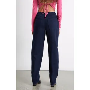 NWT!! WEWOREWHAT Low Rise Dad Jeans Dark Wash Blue Raw Hems Denim Casual Size 27 thumbnail 6