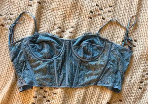 Altar’d State Blue Lace Corset Top thumbnail 1