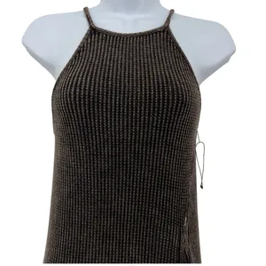 Free People FP One XS Katya Thermal Bodycon Mini Dress Brown Textured Ruched‎ thumbnail 3