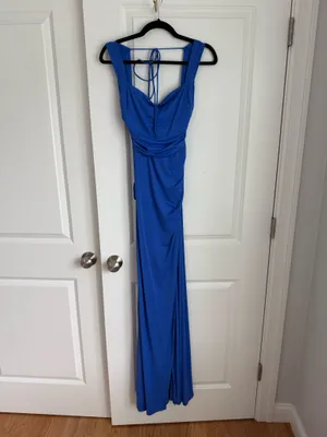 Lucy in the Sky royal blue backless dress with bow detail thumbnail 3