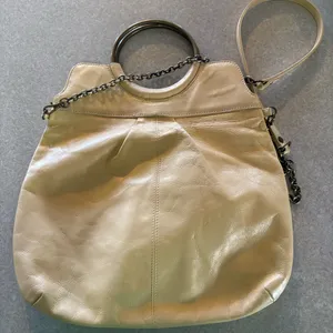 Vintage Hobo Yellow Leather Ring Handle Boho Chic Preppy Coastal Crossbody M thumbnail 3