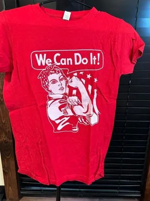 Vintage Tultex Rosie The Riveter Red Short Sleeve Shirt M thumbnail 1