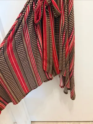 Lauren Ralph Lauren Striped Wrap Maxi Dress Handkerchief Hem thumbnail 4